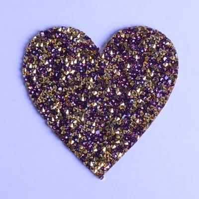 Two-Tone Rhinestone Heart Heat Transfers, Reference view 2