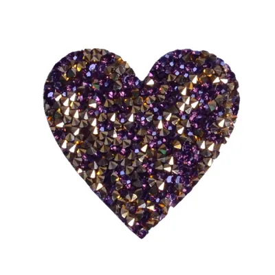 Two-Tone Rhinestone Heart Heat Transfers, Reference view 4