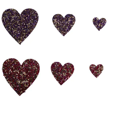 Two-Tone Rhinestone Heart Heat Transfers, Reference view 5