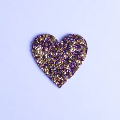 Two-Tone Rhinestone Heart Heat Transfers, Reference view 6