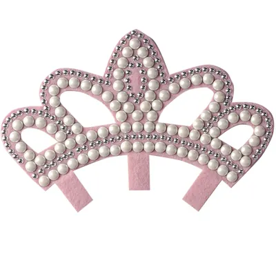 Pink Crown Pearl-and-Rhinestone Applique, Reference view 5