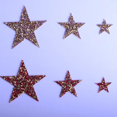 Two-Tone Five-Point Rhinestone Star Appliques, Reference view 1