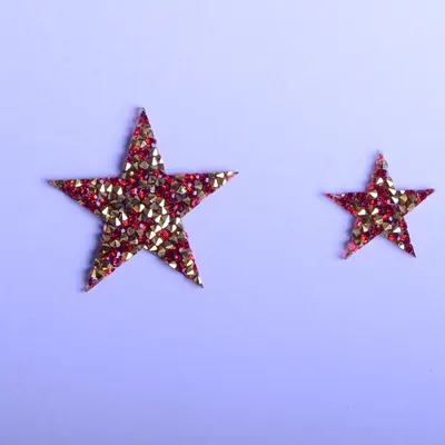 Two-Tone Five-Point Rhinestone Star Appliques, Reference view 3