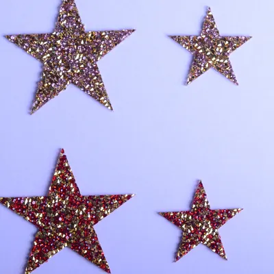 Two-Tone Five-Point Rhinestone Star Appliques, Reference view 4