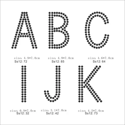 Rhinestone Alphabet Letter Appliques, Reference view 2