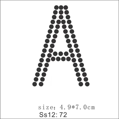 Rhinestone Alphabet Letter Appliques, Letter A