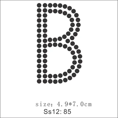 Rhinestone Alphabet Letter Appliques, Letter B