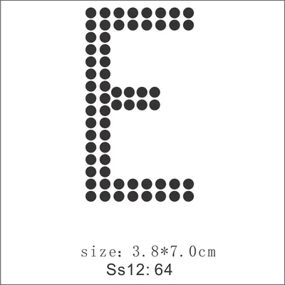 Rhinestone Alphabet Letter Appliques, Letter E