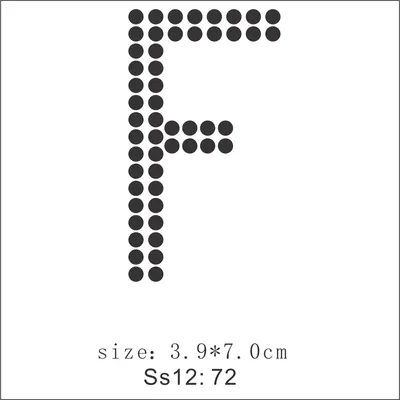 Rhinestone Alphabet Letter Appliques, Letter F