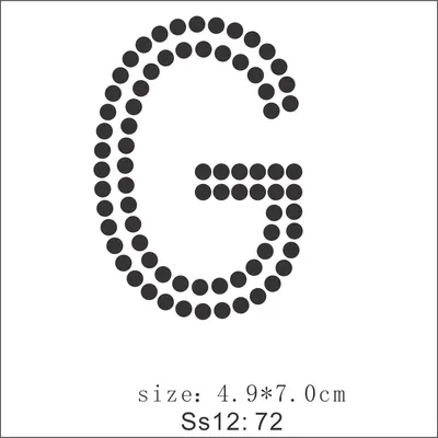 Rhinestone Alphabet Letter Appliques, Letter G