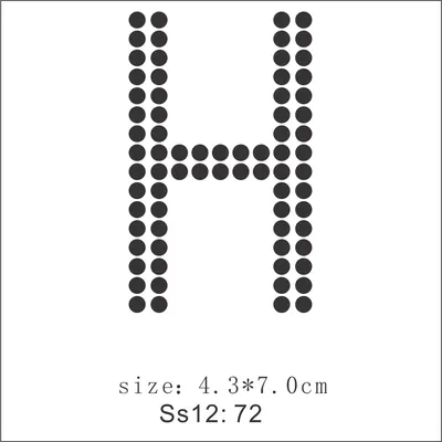 Rhinestone Alphabet Letter Appliques, Letter H