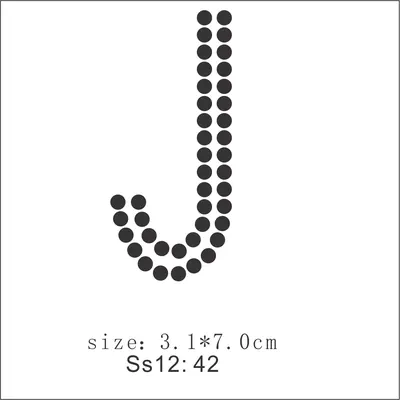 Rhinestone Alphabet Letter Appliques, Letter J