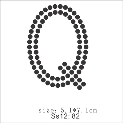 Rhinestone Alphabet Letter Appliques, Letter Q