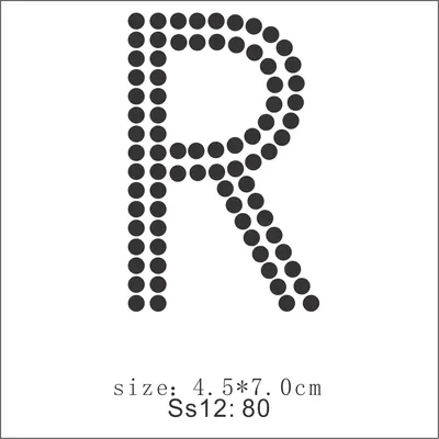 Rhinestone Alphabet Letter Appliques, Letter R