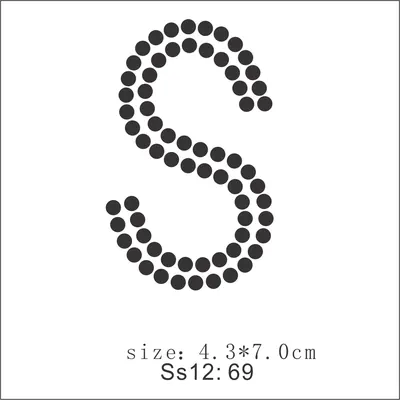 Rhinestone Alphabet Letter Appliques, Letter S