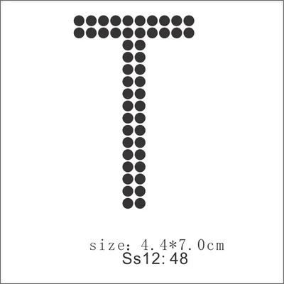 Rhinestone Alphabet Letter Appliques, Letter T