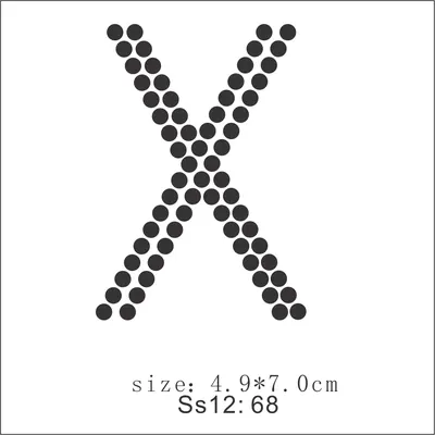 Rhinestone Alphabet Letter Appliques, Letter X