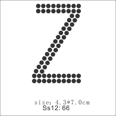 Rhinestone Alphabet Letter Appliques, Letter Z