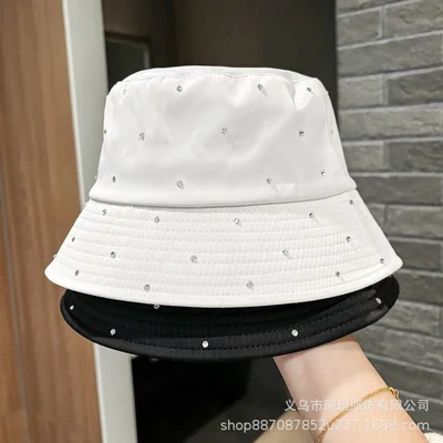 Satin-Look Rhinestone Bucket Hat, product photo 2