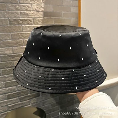 Satin-Look Rhinestone Bucket Hat, product photo 7
