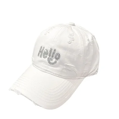 Washed Hello Crystal Baseball Cap, product photo 4