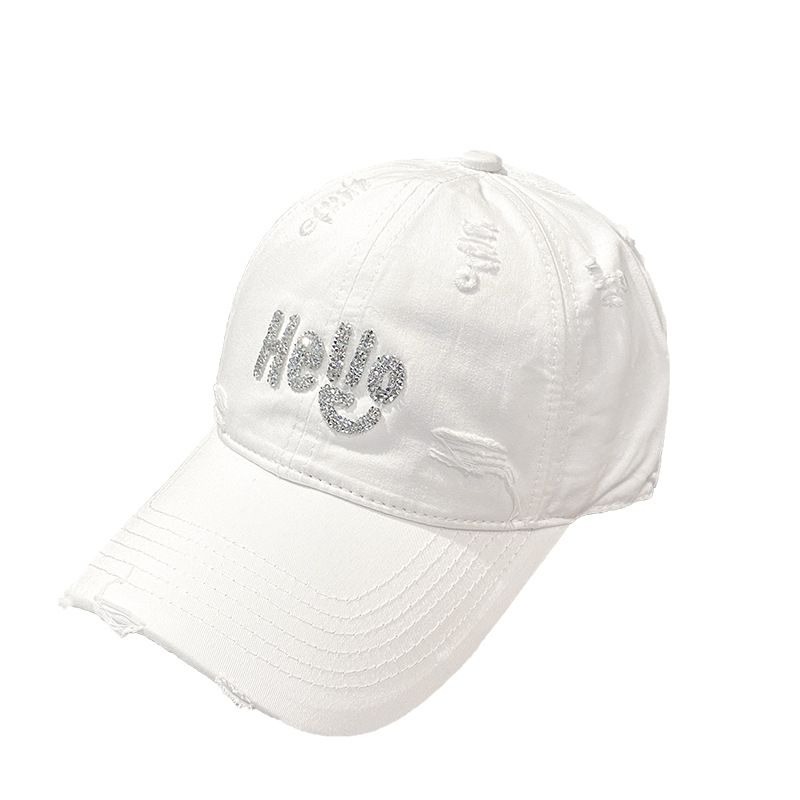 Washed Hello Crystal Baseball Cap, view 4
