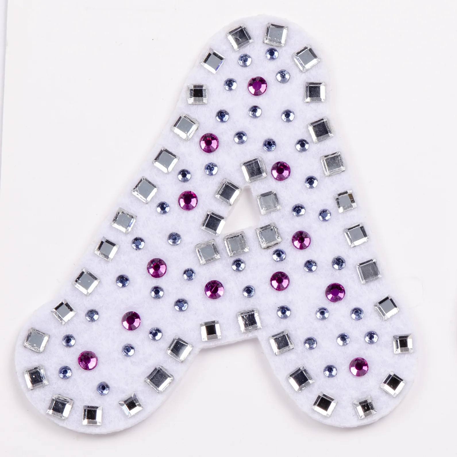 White-Base Letter Patches with Pastel Stone Dots, view 2