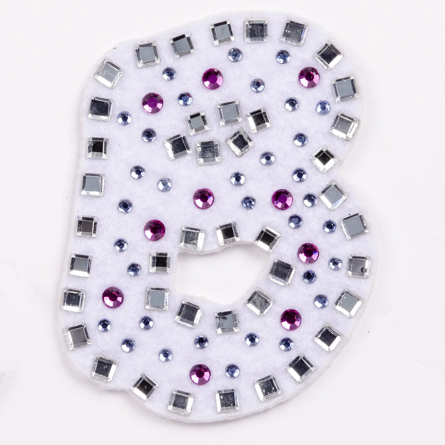 White-Base Letter Patches with Pastel Stone Dots, view 3