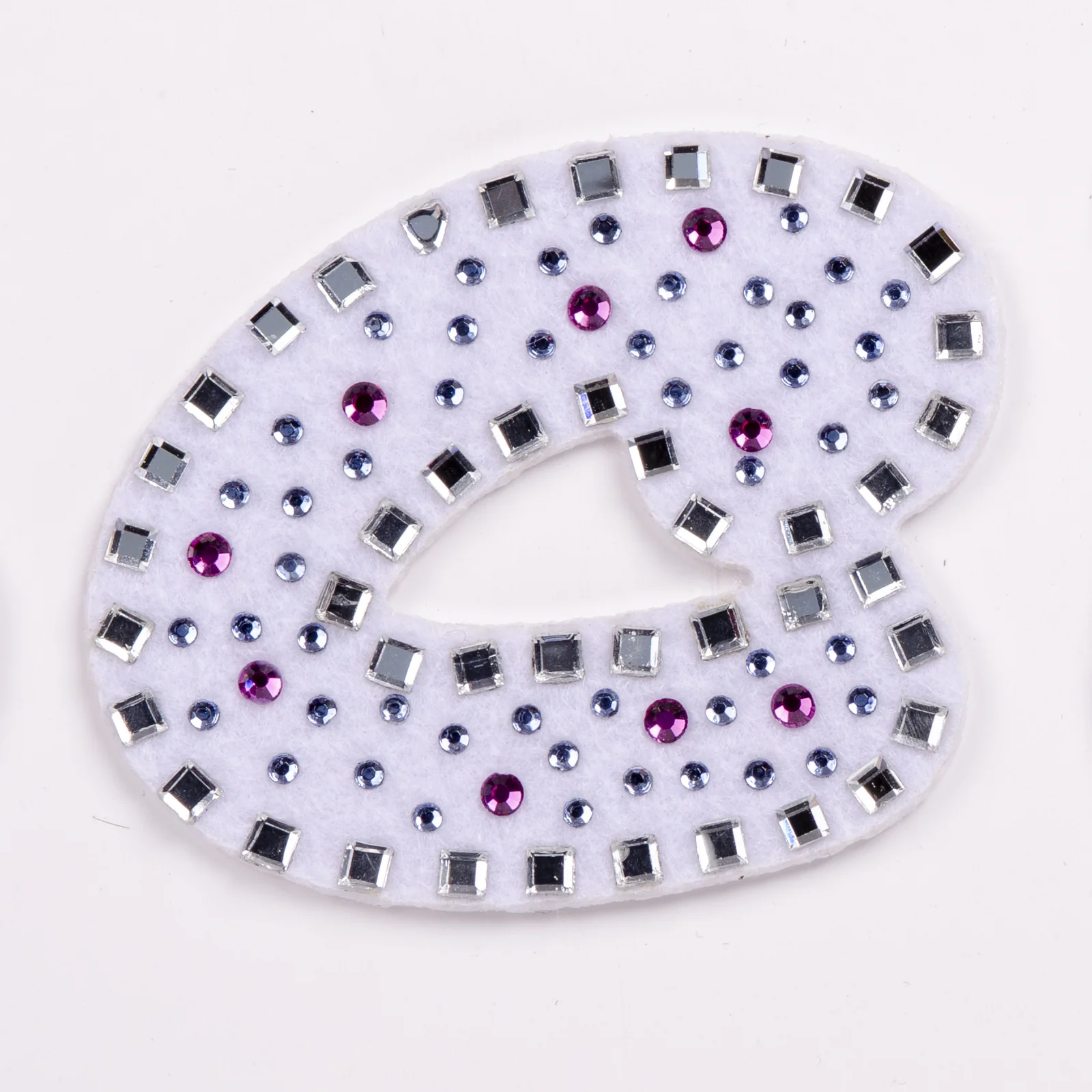 White-Base Letter Patches with Pastel Stone Dots, view 4