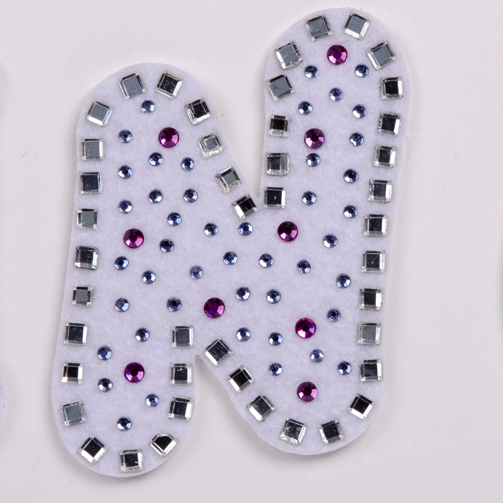 White-Base Letter Patches with Pastel Stone Dots, view 11