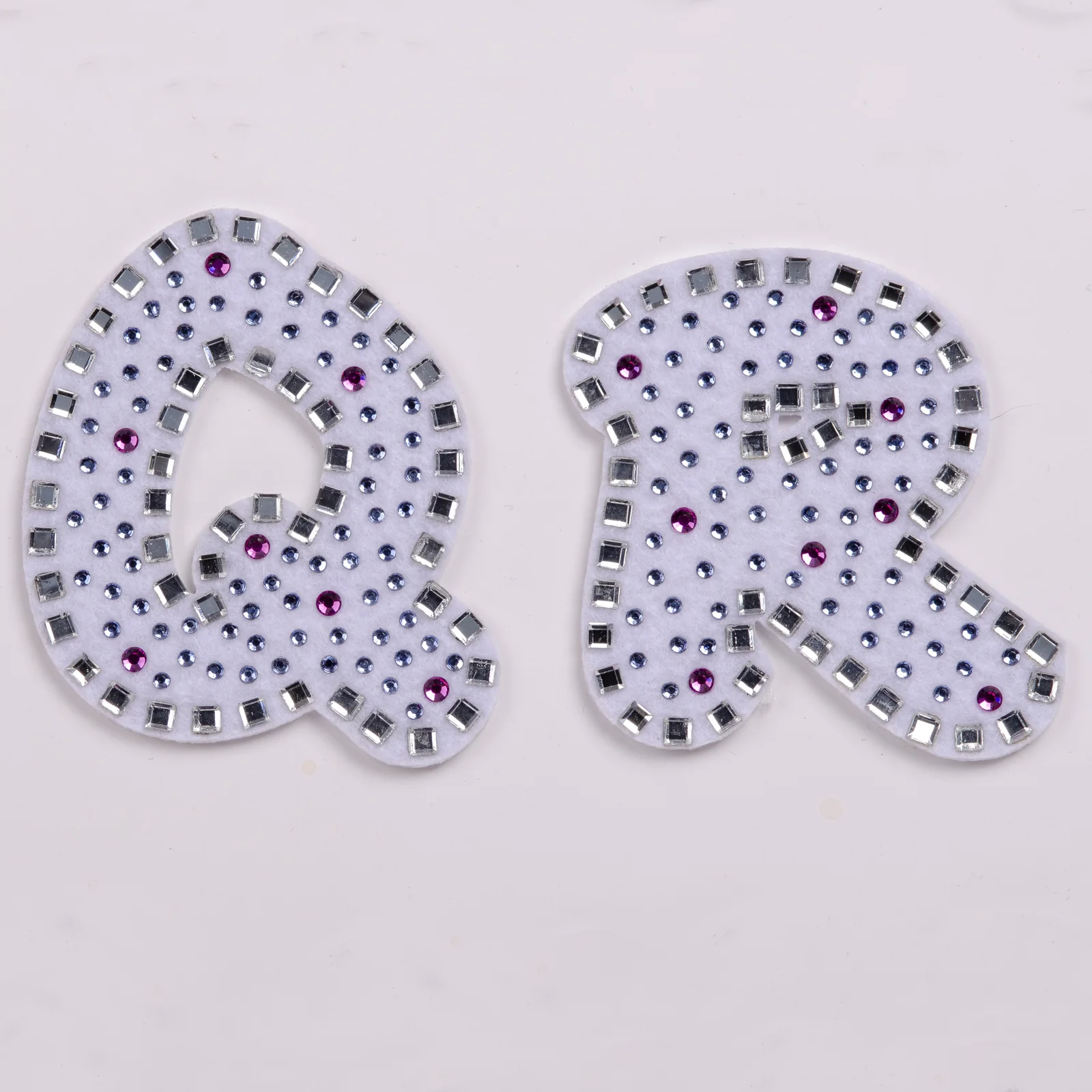 White-Base Letter Patches with Pastel Stone Dots, view 14