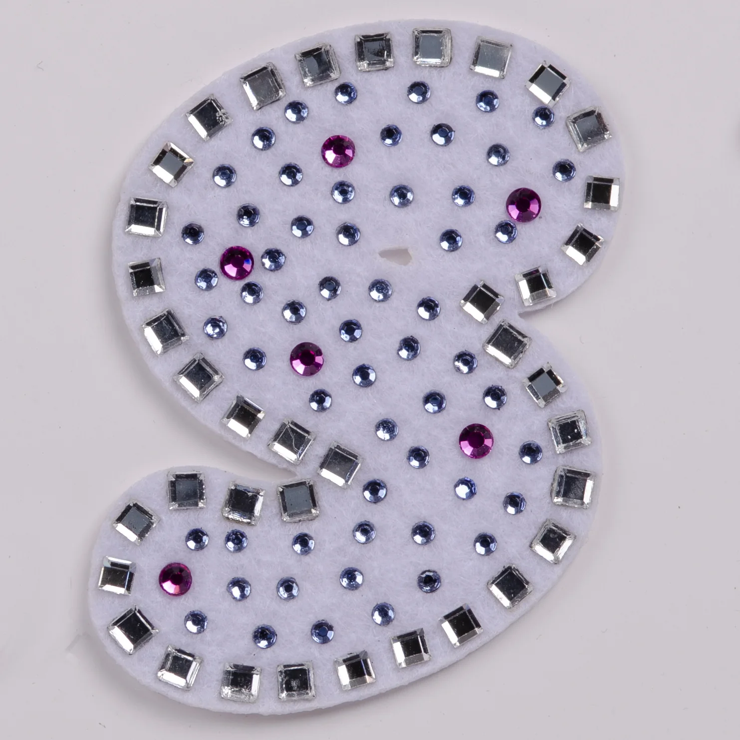 White-Base Letter Patches with Pastel Stone Dots, view 15