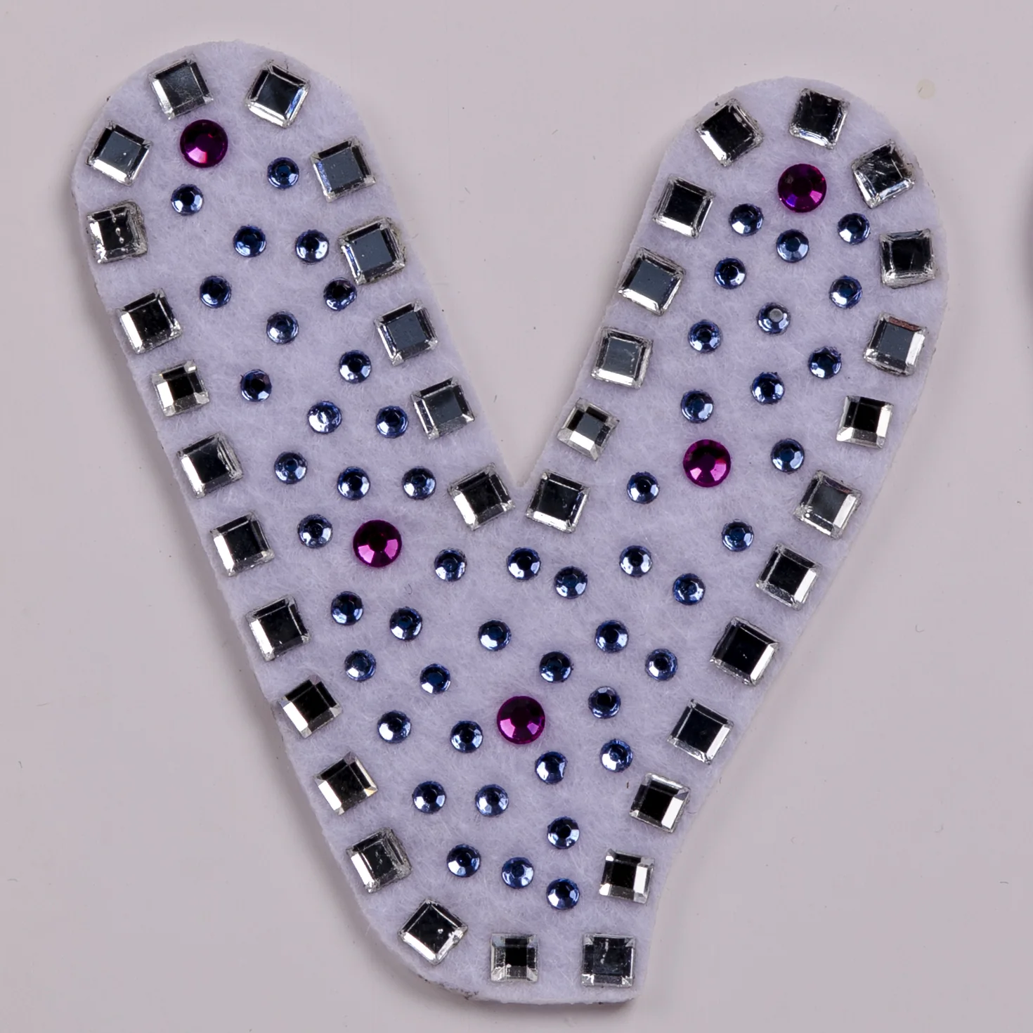 White-Base Letter Patches with Pastel Stone Dots, view 18
