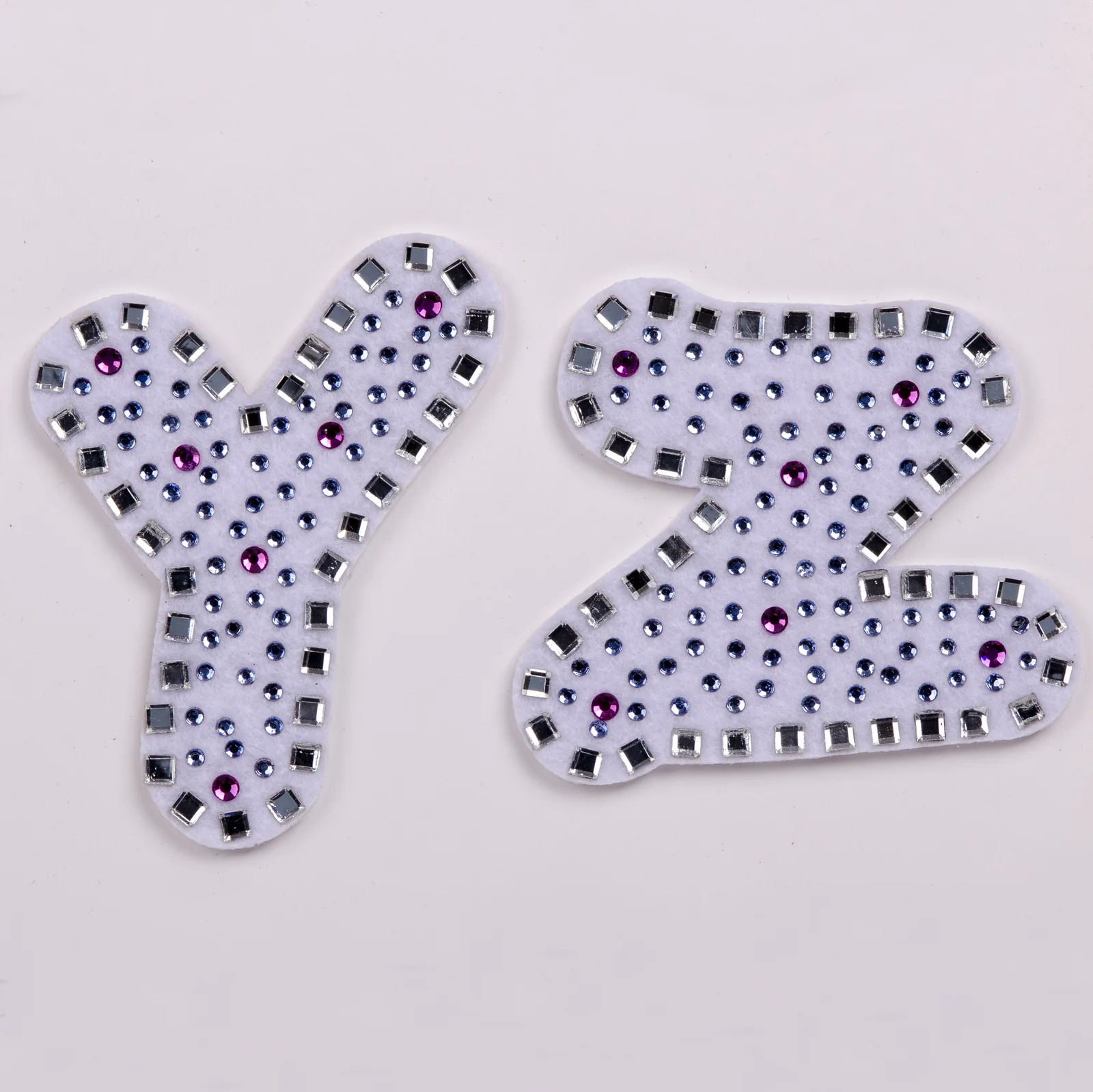 White-Base Letter Patches with Pastel Stone Dots, view 21
