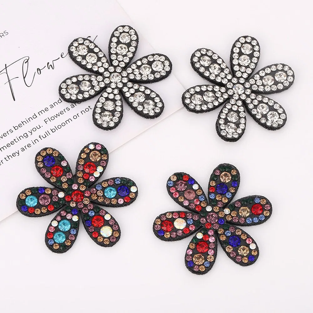 Korean Style Five-Petal Rhinestone Iron-on Patch