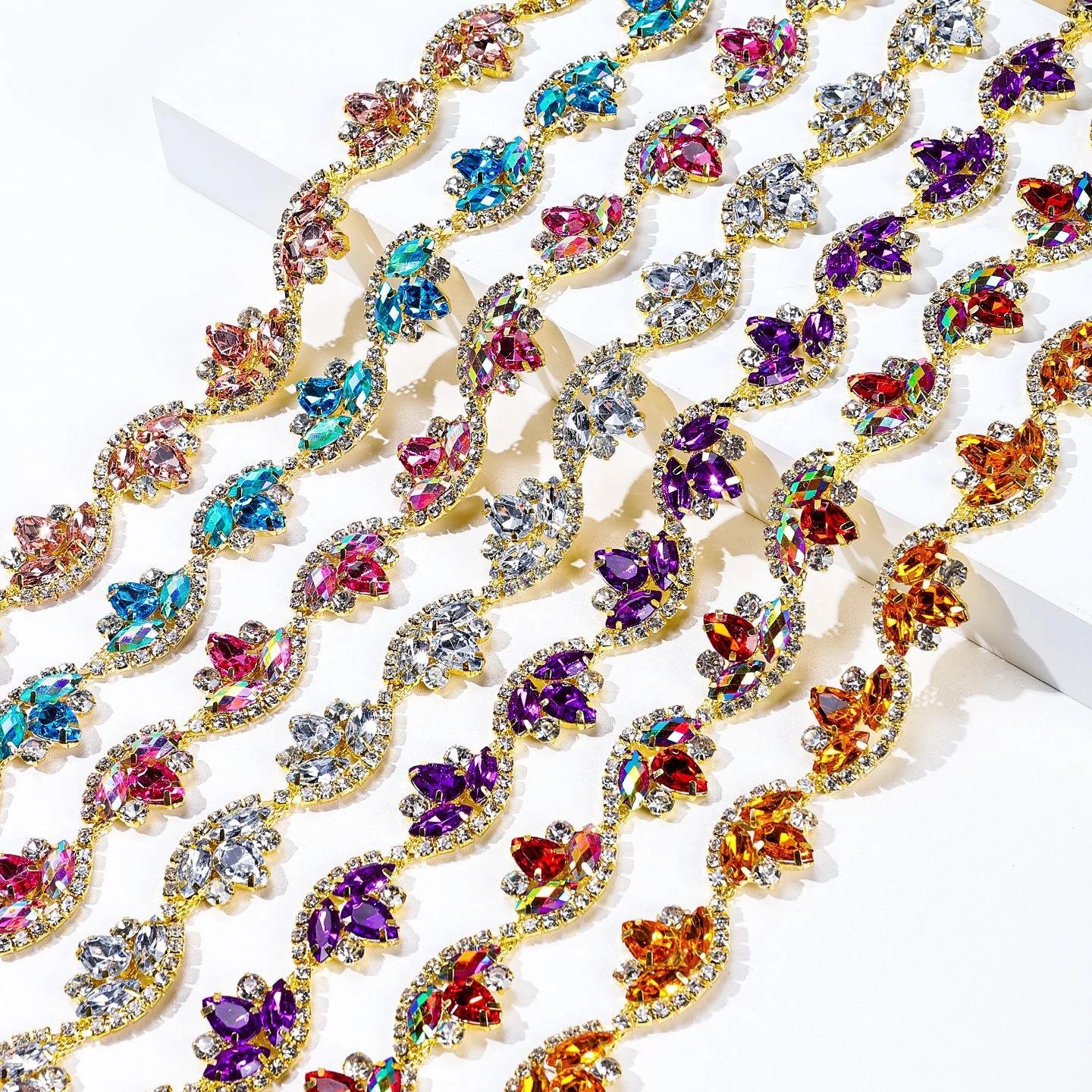 Marquise Crescent Rhinestone Chain