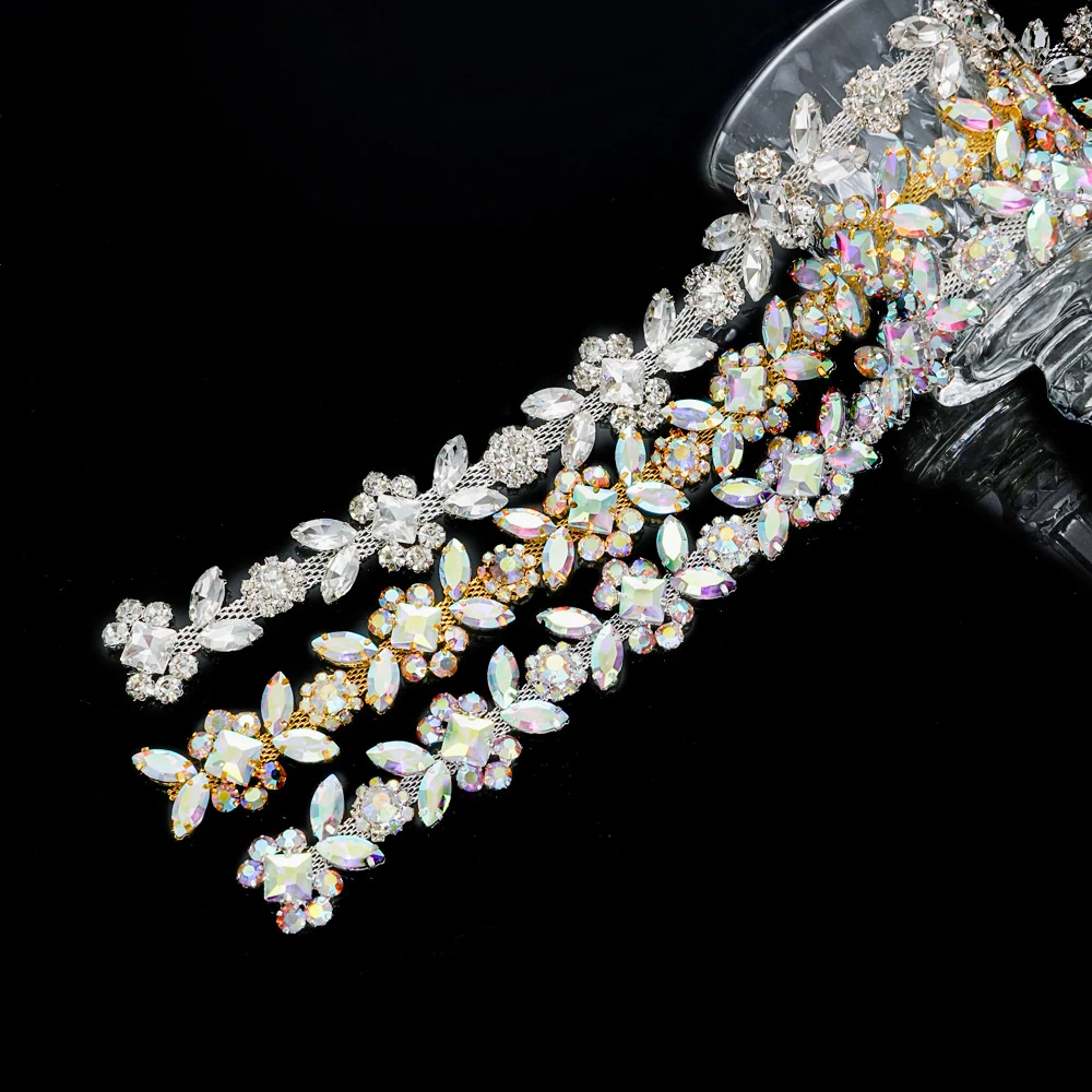 Dense Marquise Crystal Leaf Chain Trim