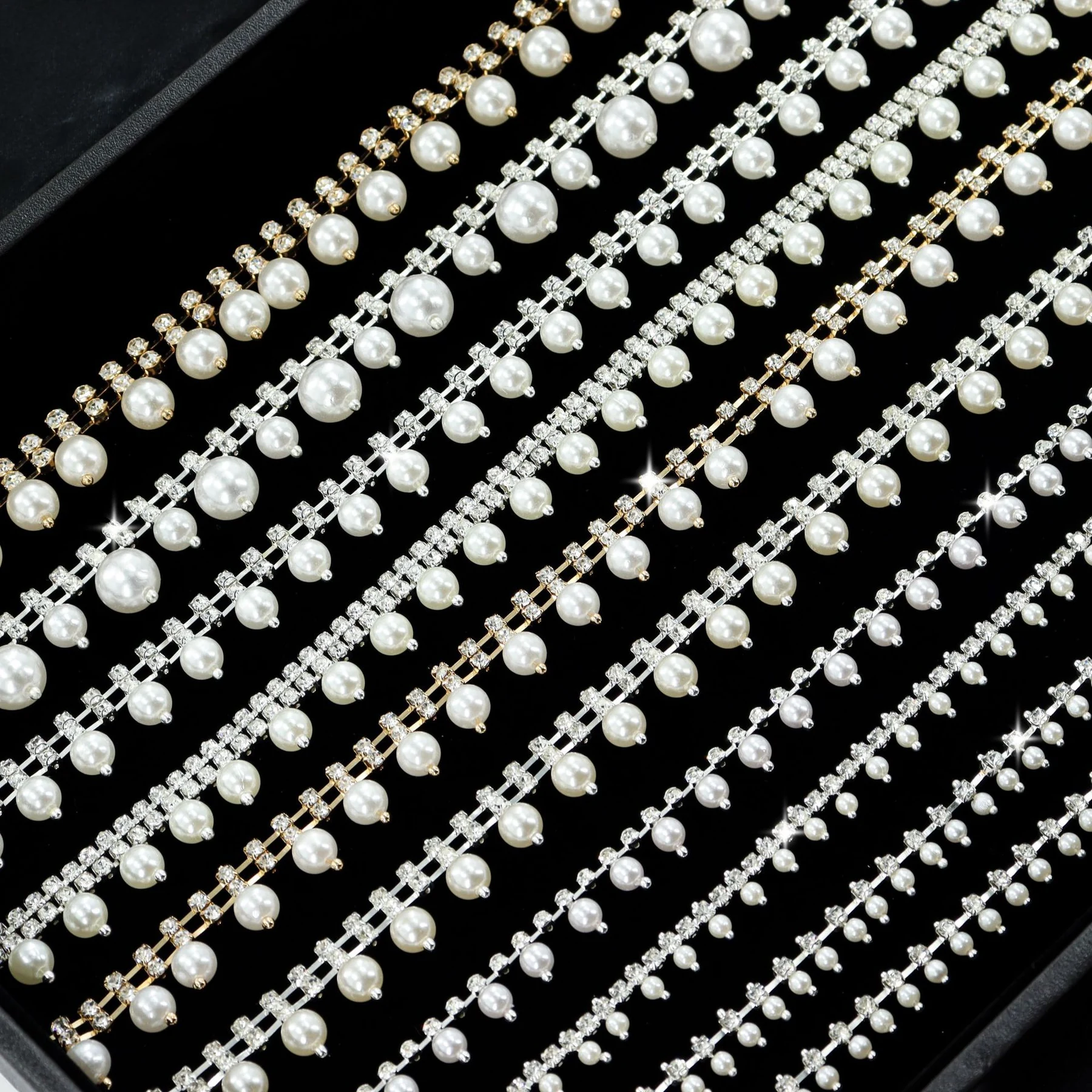 Pearl and Rhinestone Drop Chain Assortment