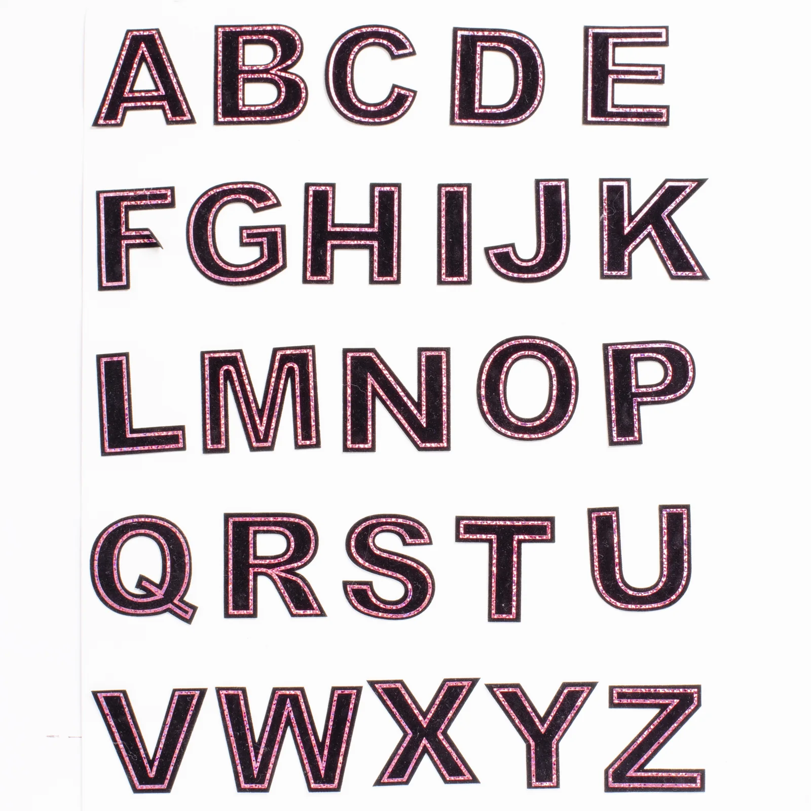 Pink Metallic Laser-Cut Letter Appliques