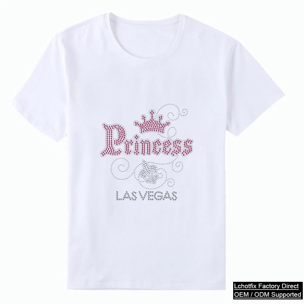 Princess Crown Rhinestone Heat Transfer T-Shirt