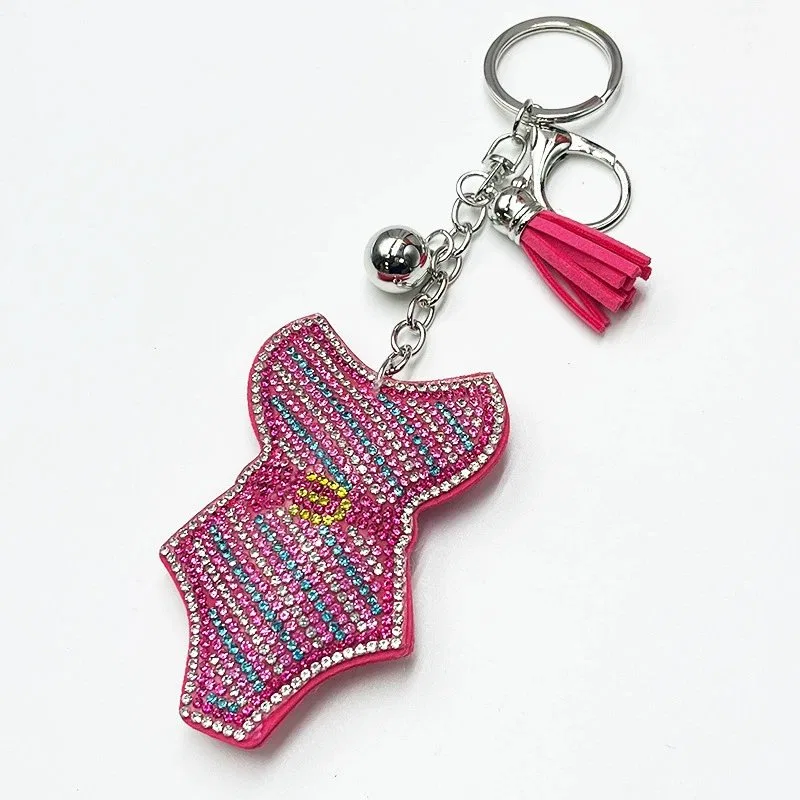 Rhinestone Bikini Keychain with Tassel