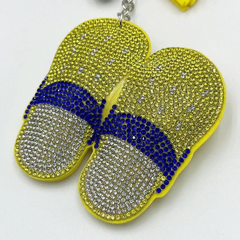 Rhinestone Slipper Keychain Tassel Charm