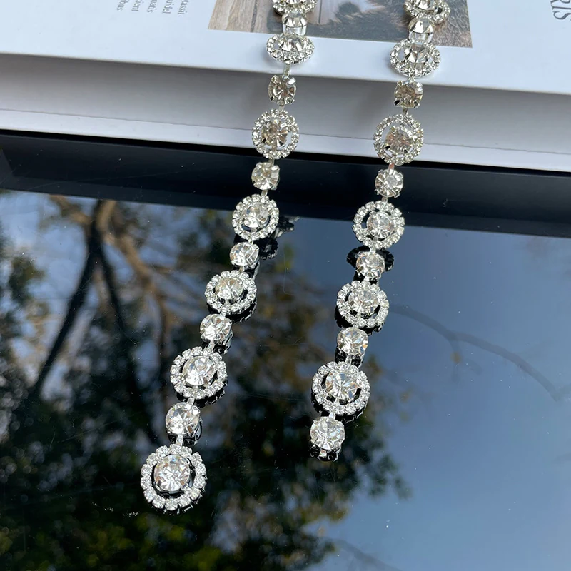 Round Halo Rhinestone Link Chain