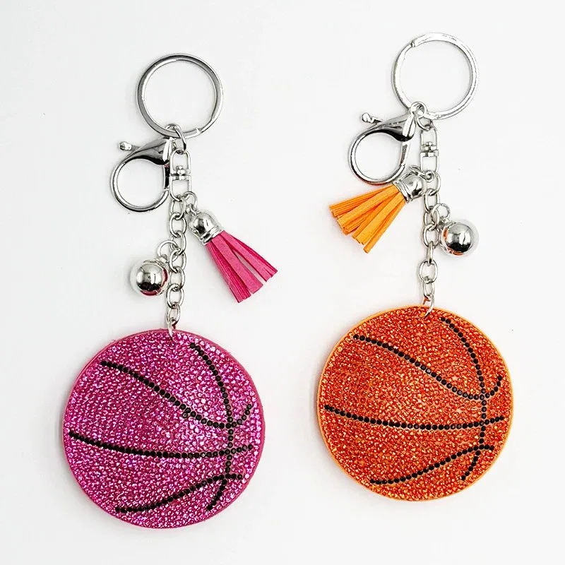 Sparkling Basketball Rhinestone Keychain