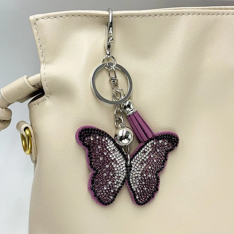 Sparkling Butterfly Rhinestone Keychain