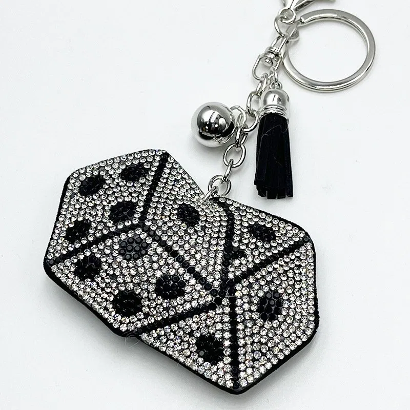 Sparkling Dice Rhinestone Keychain