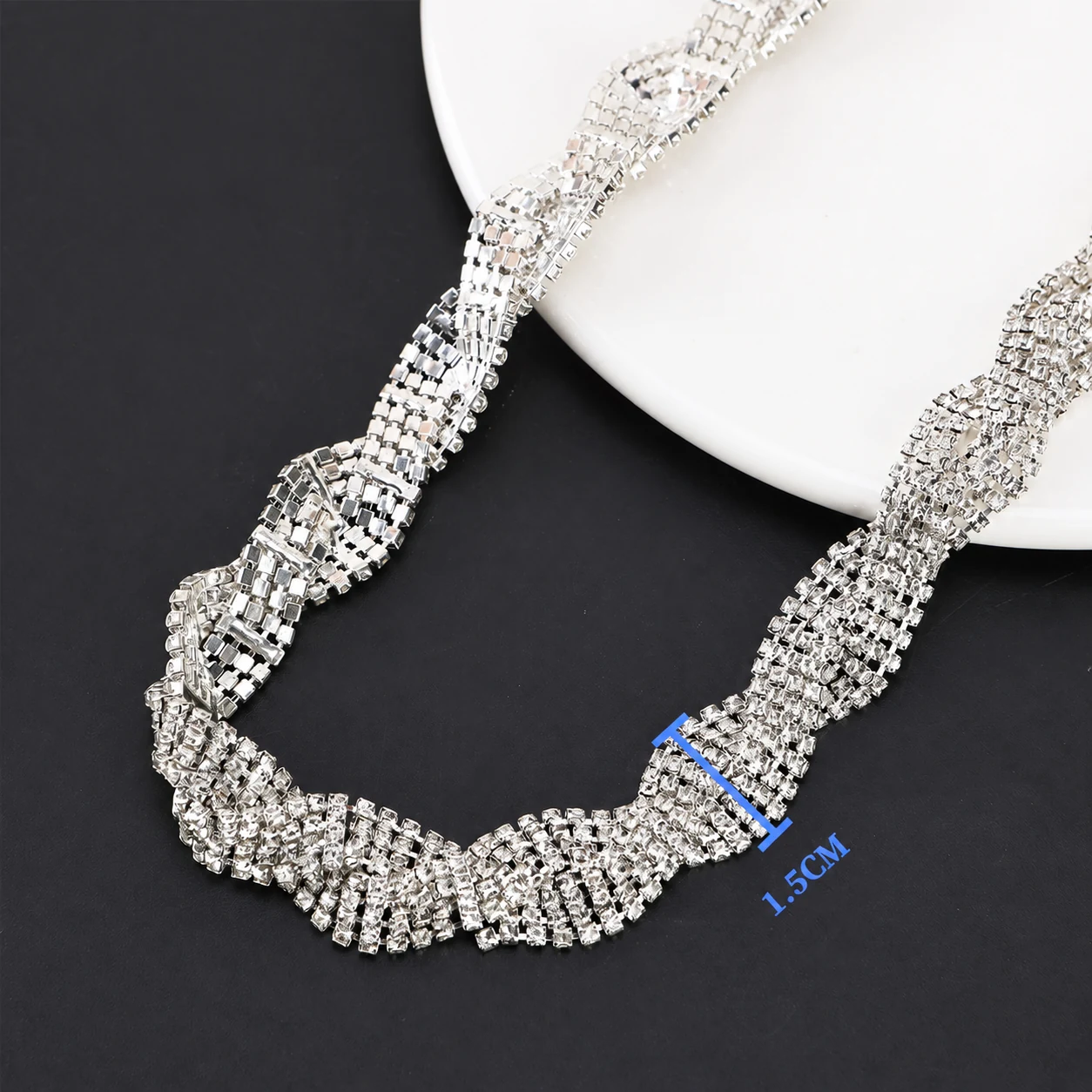 Twisted Copper Rhinestone Chain Trim