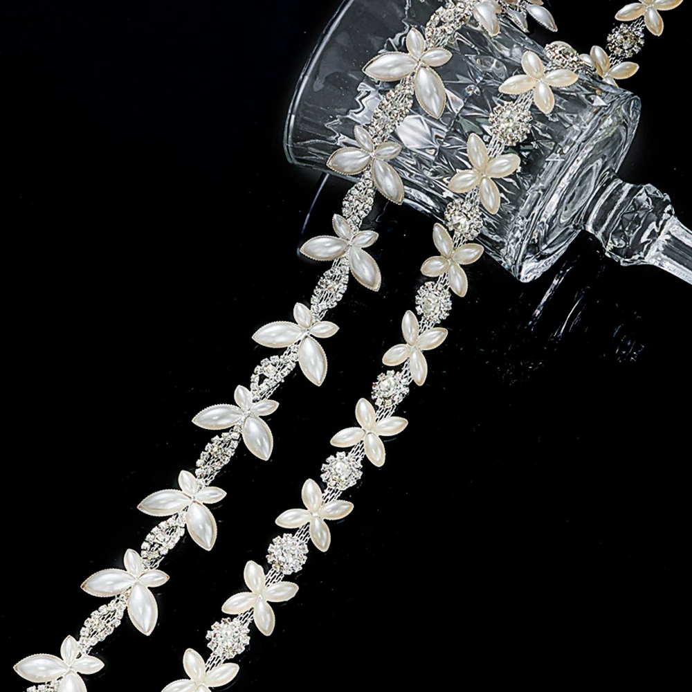 White Floral Rhinestone Chain Assortment
