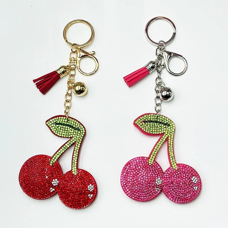 Sparkling cherry rhinestone charm, item HC-YWXK-024