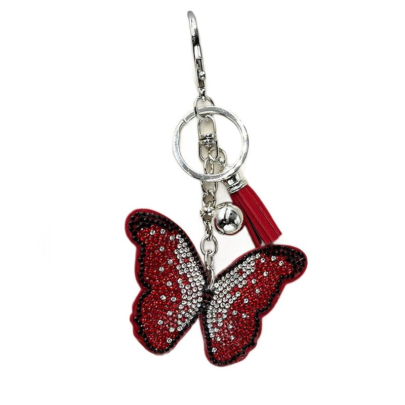 Sparkling Butterfly Rhinestone Keychain — Trendy Tassel Bag Charm Accessory